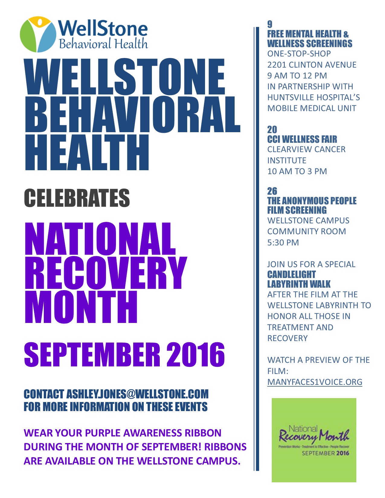 September is National Recovery Month • WellStone, Inc.